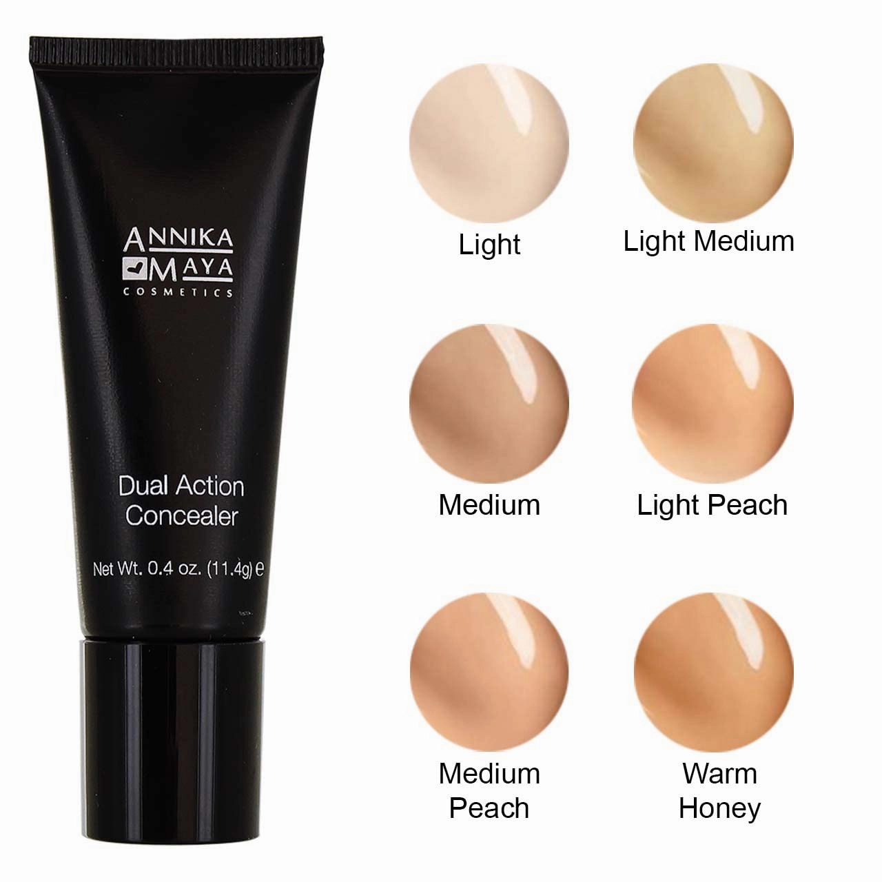 Annika Maya Dual Action Undereye Concealer for Neutralizing Dark Circles (Light Peach)
