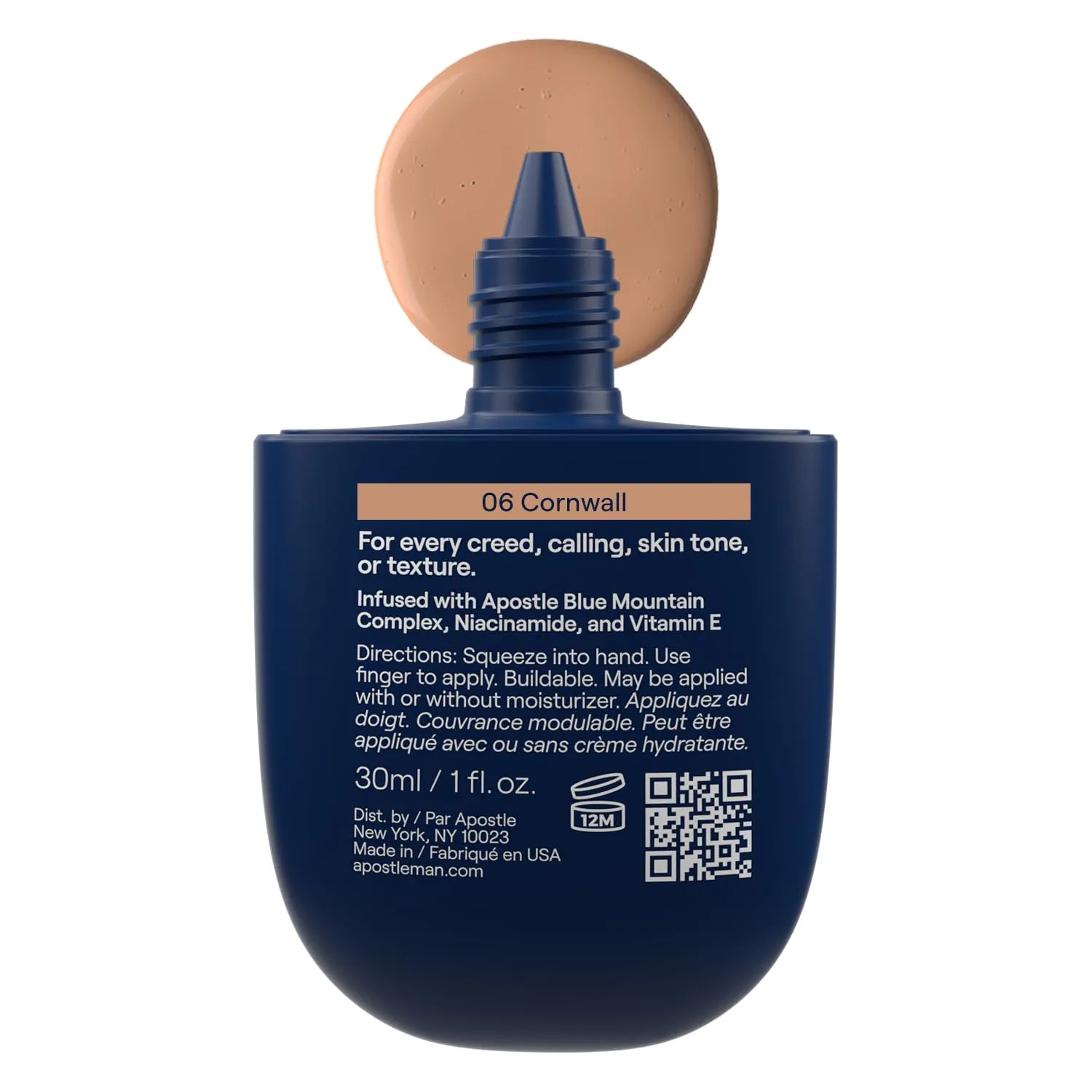 APOSTLE Reclaim Tinted Moisturizer for Men (6 Cornwall) - Niacinamide, Vitamin E, Squalane, Hyaluronic Acid, Tinted Face Moisturizer For Men. Hydrates, Evens Skin Tone, Reduces Fine Lines, 1 Fl. Oz.
