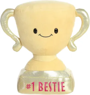 Aurora® Witty JUST Sayin'™ #1 Bestie Trophy™ Stuffed Animal - Expressive Characters - Quirky Gift Ideas - Gold 9 Inches