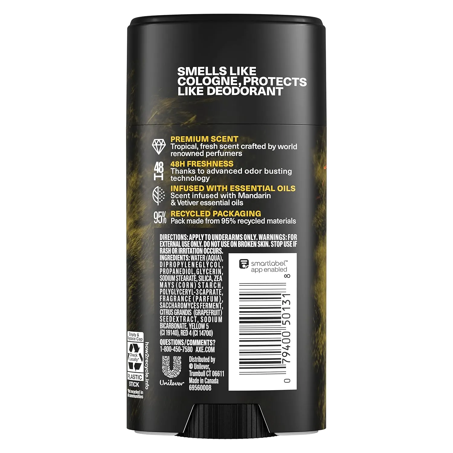 AXE Fine Fragrance Collection Deodorant Stick Golden Mango 4 count with 48H Freshness and Odor Protection Deo Stick Infused With Mango, Mandarin, and Vetiver Essential Oils 2.6 oz