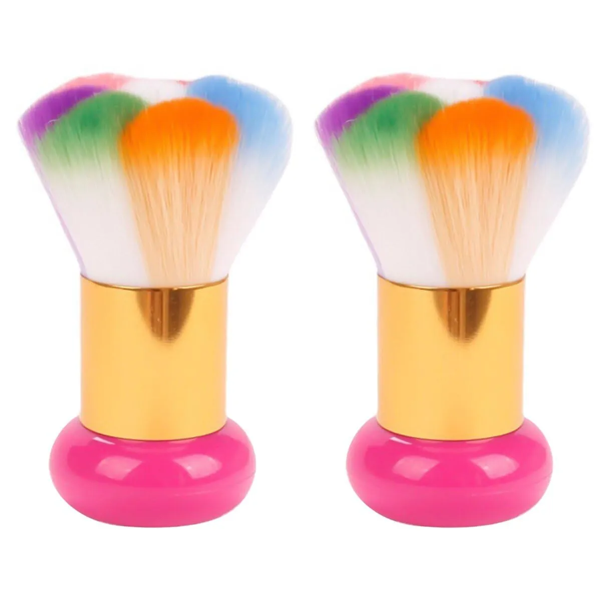 balacoo 2 pcs Nail Dust Brush: Nail Art Dust Brush Colorful Dust Powder Makeup Manicure Tool nail cleaning brush for Makeup Manicure