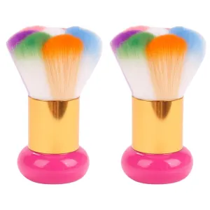 balacoo 2 pcs Nail Dust Brush: Nail Art Dust Brush Colorful Dust Powder Makeup Manicure Tool nail cleaning brush for Makeup Manicure