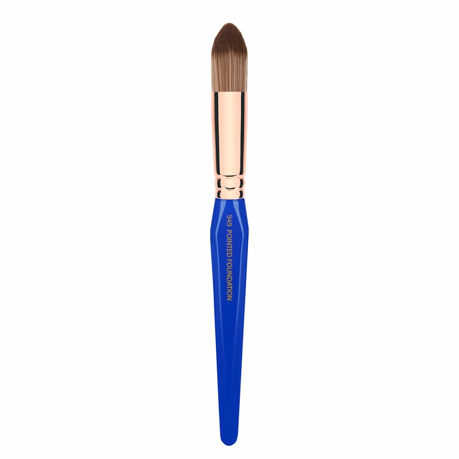 Bdellium Tools Professional Makeup Brush - Golden Triangle 949 Pointed Foundation - With All Vegan and Soft Synthetic Fibers, For Foundation & Concealing (Blue, 1pc)
