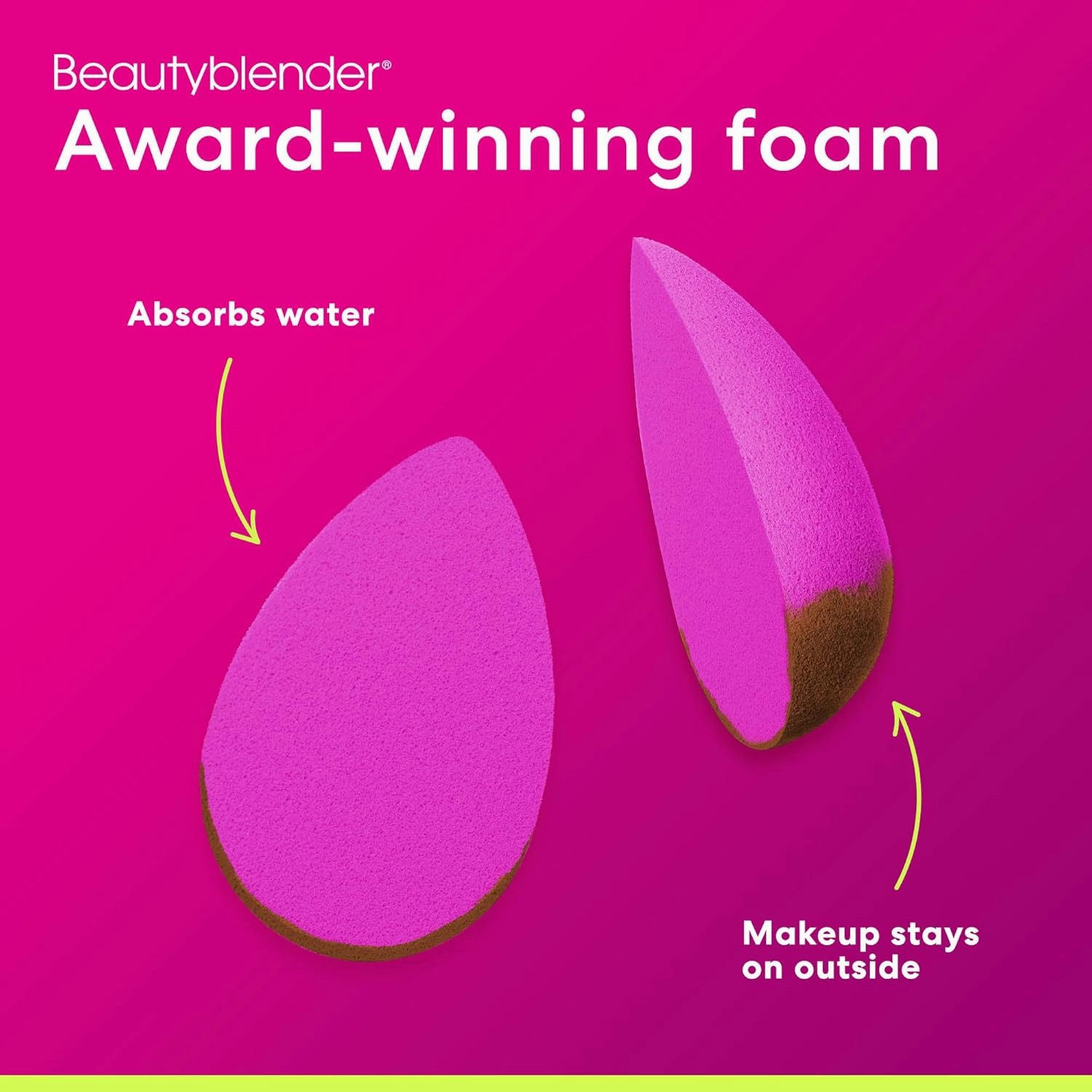 Beautyblender® | Electric Violet Beauty Blender Makeup Sponge, Super-Soft Foam Easily Blends Foundations, Powders & Creams, Made in USA, Reusable, Washable, Streak Free Application, Vegan