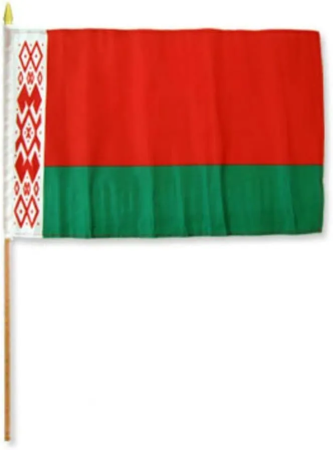 Belarus 12"x18" Stick Flag (12) One Dozen