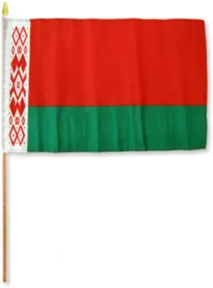 Belarus 12"x18" Stick Flag (12) One Dozen