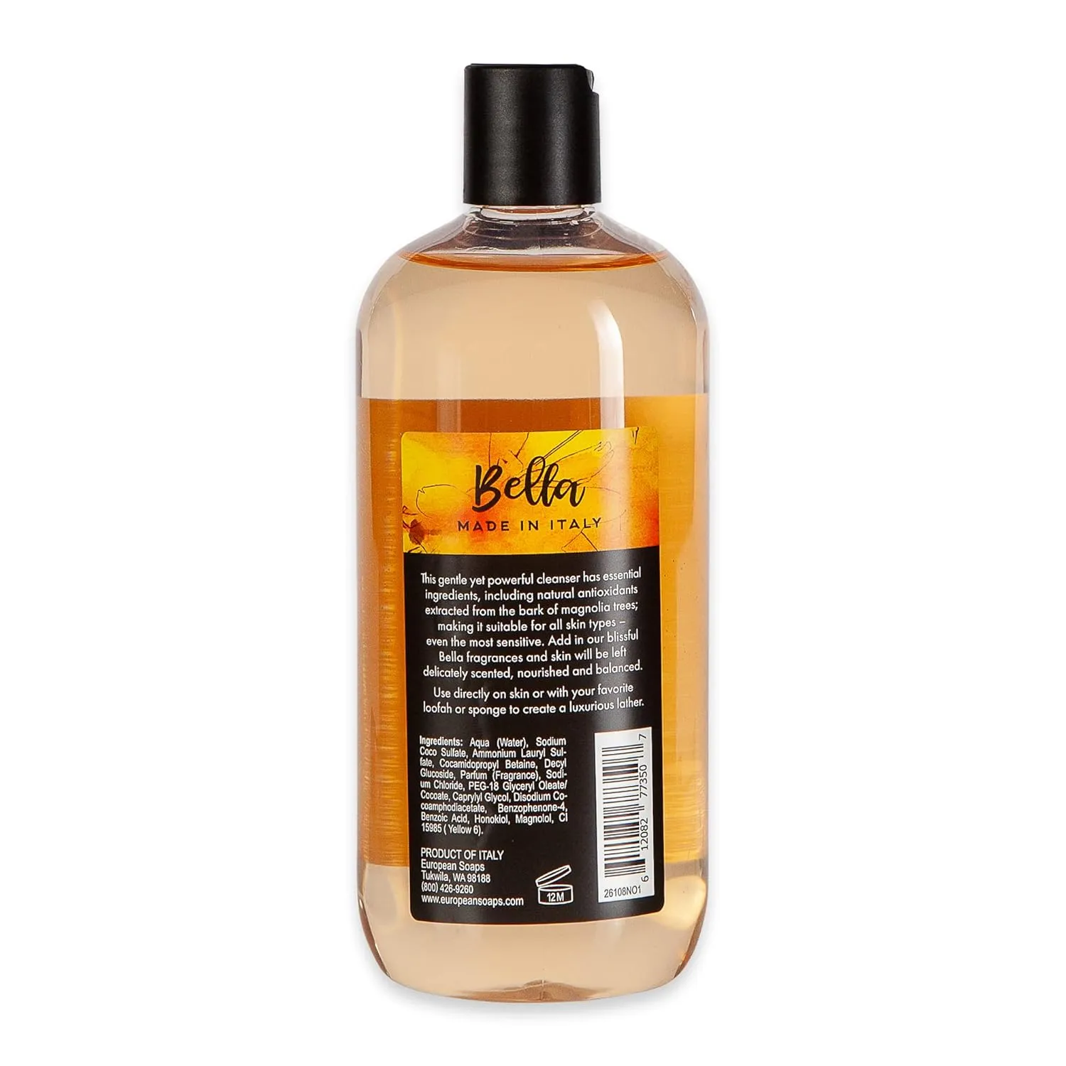 Bella Collection, Hydrates & Invigorates, Shower Gel, 500 ML, No. 1 - Loquat, Peach & Mandarin