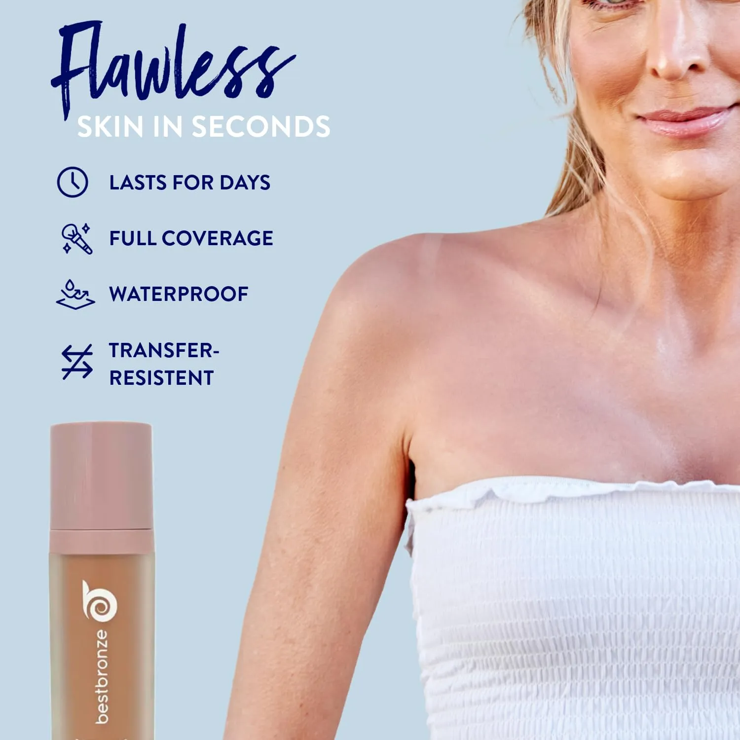 Best Bronze Bombshell Body Makeup - Tattoo Cover Up Makeup & Body Foundation Waterproof - Tattoo Concealer Waterproof for Scars, Varicose Veins Cover Up & Leg Foundation (NW49 Dark)