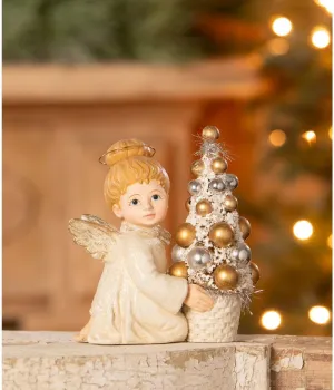 Bethany Lowe Angelic Angel with Tree 5.75" Multicolor Figurine
