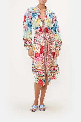 BLOUSON SLEEVE MIDI DRESS GO STAG