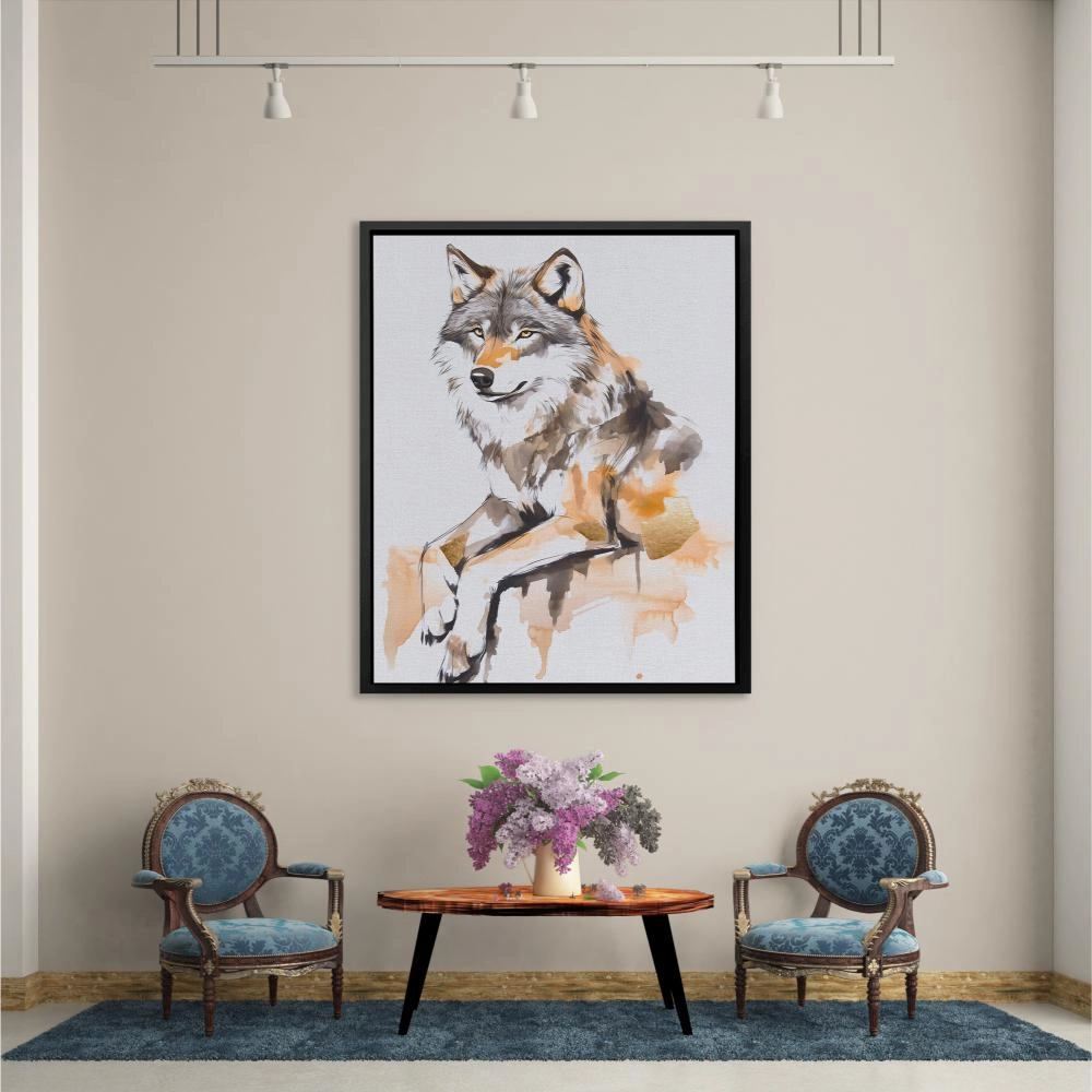 Blush and Gold Wolf