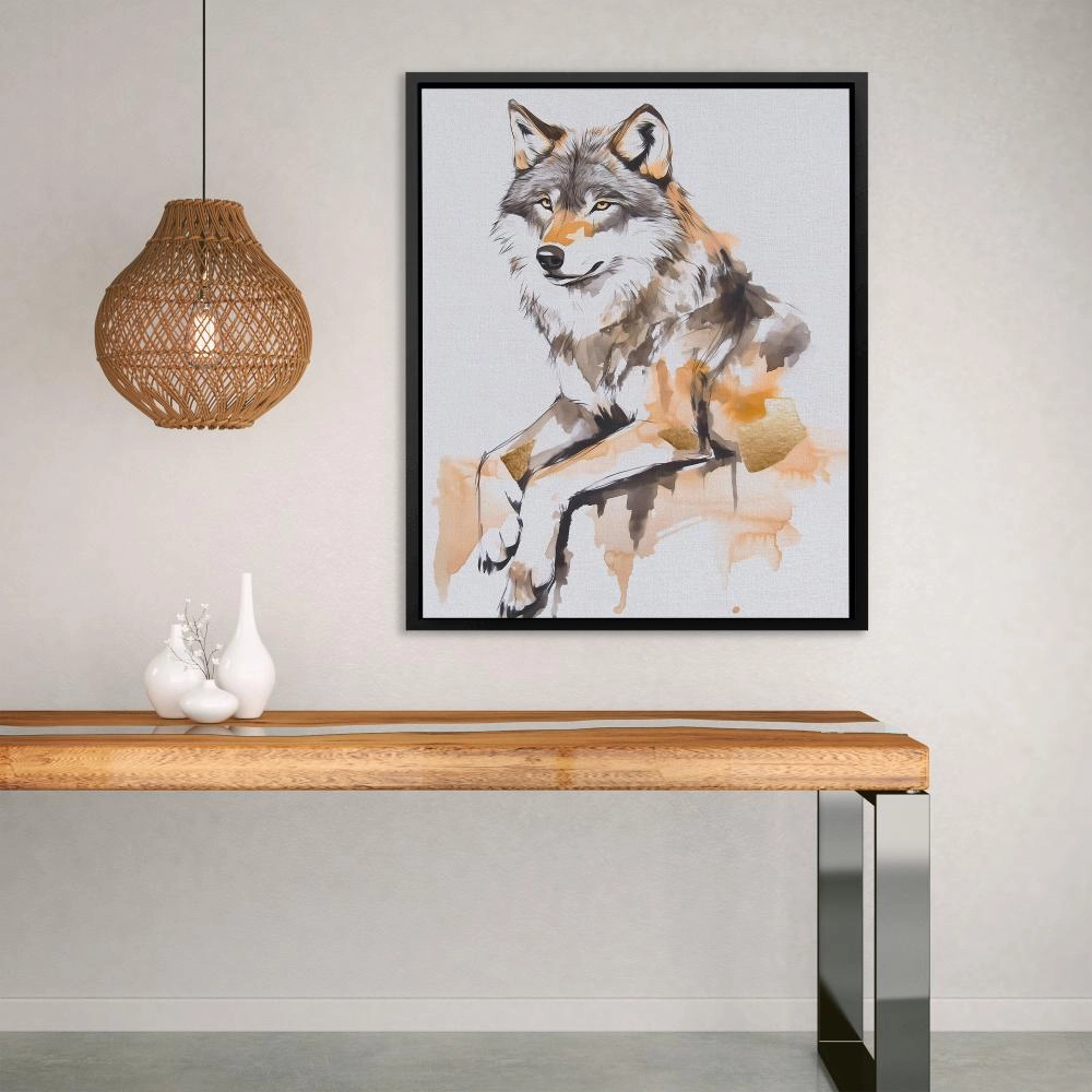Blush and Gold Wolf