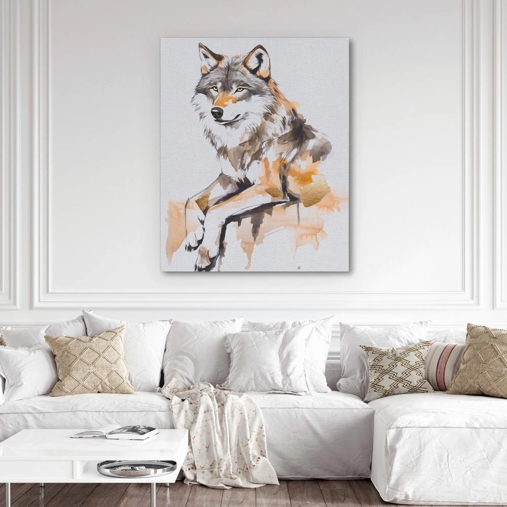 Blush and Gold Wolf