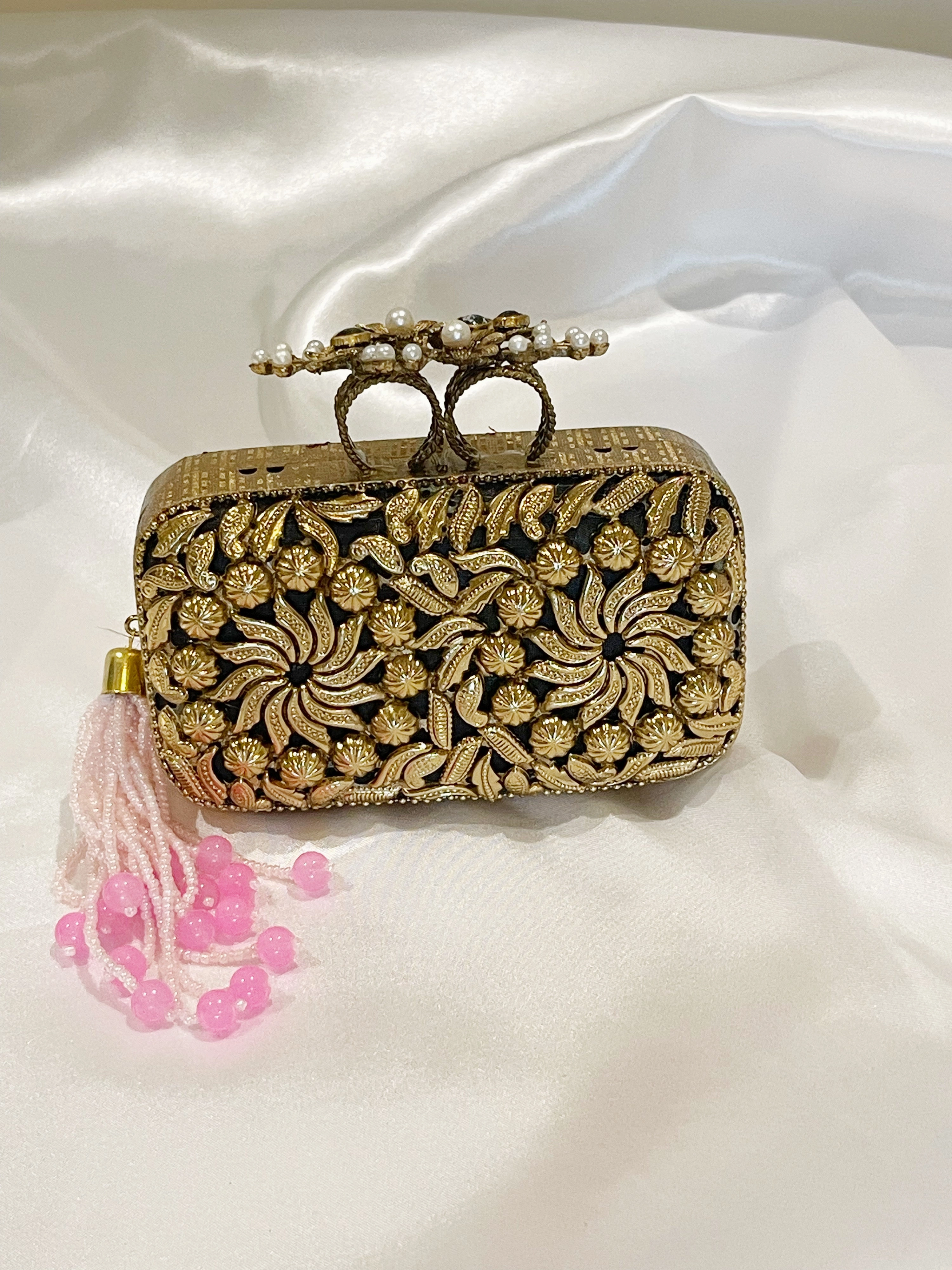 Blush Elegance Embellished Clutch
