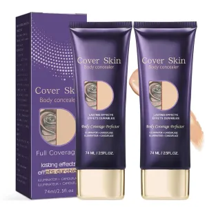 Body Coverage Perfector - All Over Complexion Perfector For Leg & Body Makeup, Long Lasting | Waterproof | Transfer-Resistant Body Perfector Skin Coverage, Tattoo Cover Up Makeup (2.5OZ-2PC)