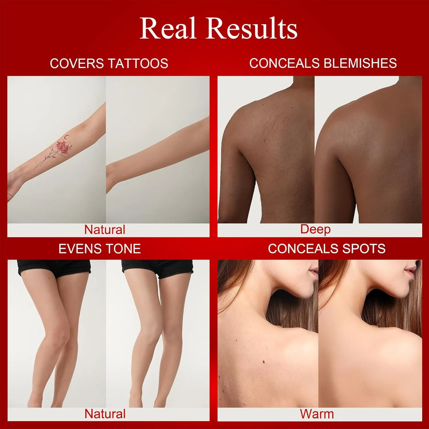 Body Coverage Perfector - Tattoo Cover Up Makeup,Body Foundation,Waterproof No Transfer Leg & Body Makeup (Light)