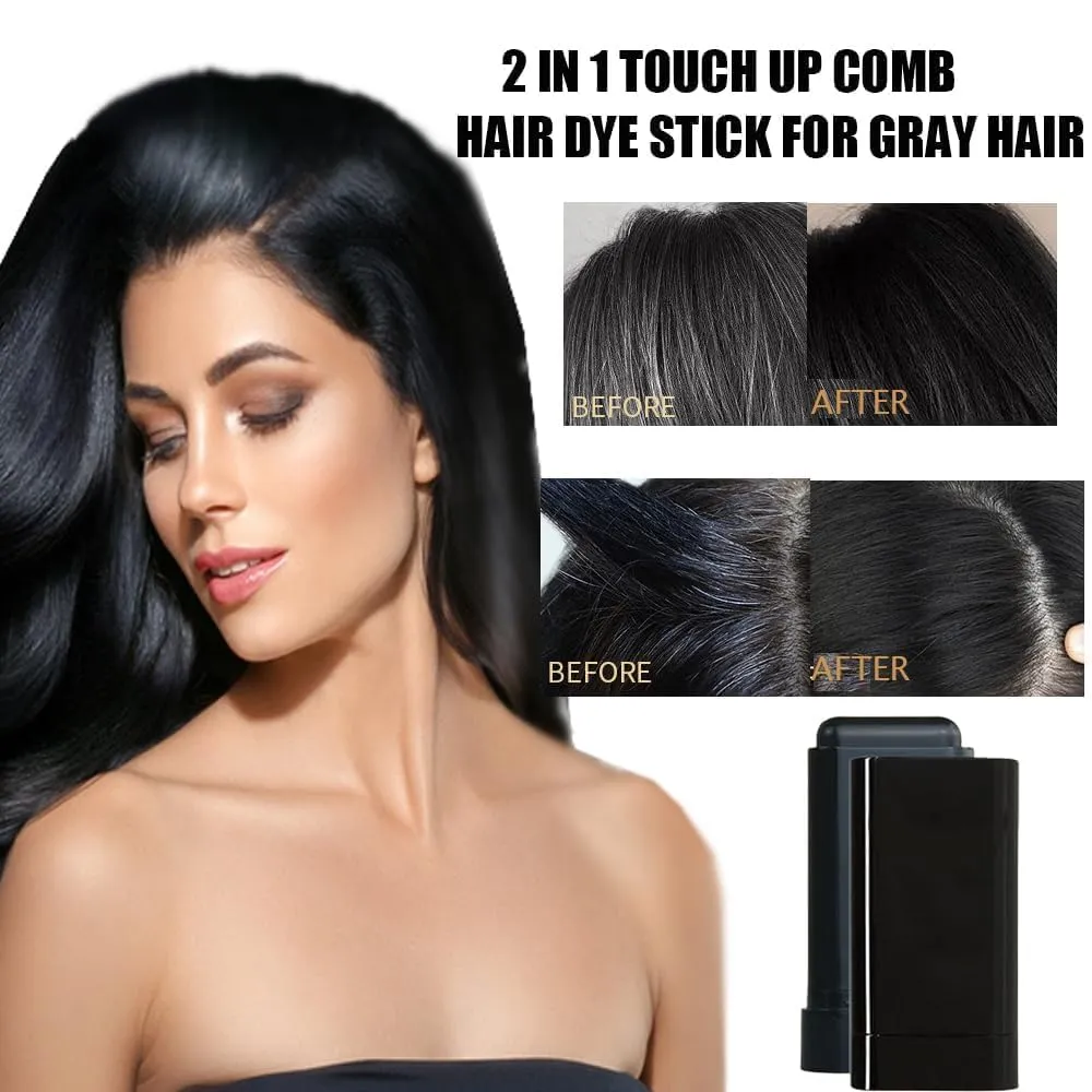 Bosuyo Ultimate Hair Dye Comb, Yuaonew Hair Stick, Hair Concealer Stick For Women, Instant Hair Color Sticks with Built-In Comb, Concealer Hairs Dye Sticks for Women Men (Coffee, 2)