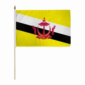 Brunei 12x18in Stick Flag