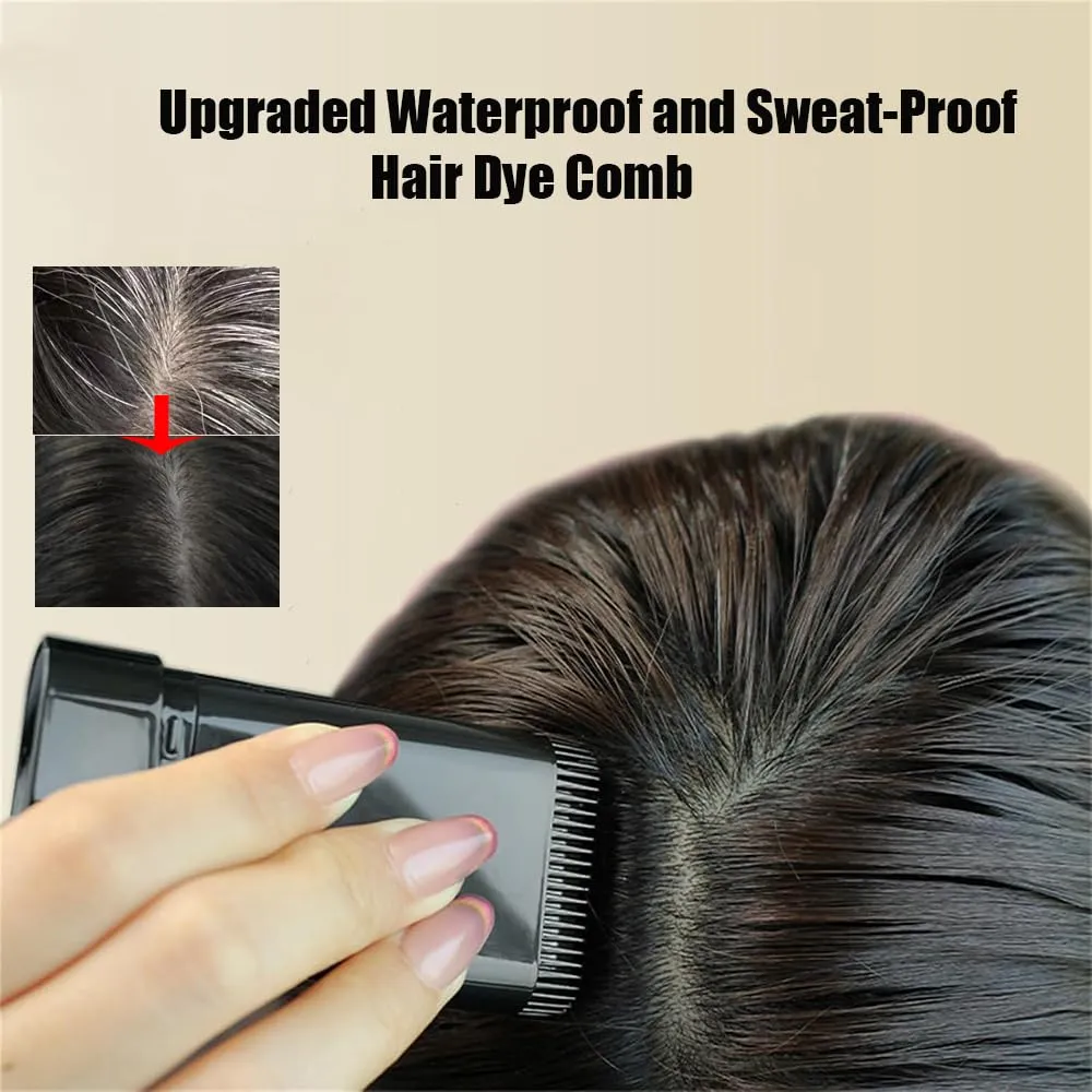 Carylook Hair Color Stick,Waterproof and Sweat-Proof Hair Dye Stick,Portable HairColor Touch-Up stickwith Comb,Safe and Convenient Comb HairDye TouchupComb for Quick Touch (2PCS Brown)