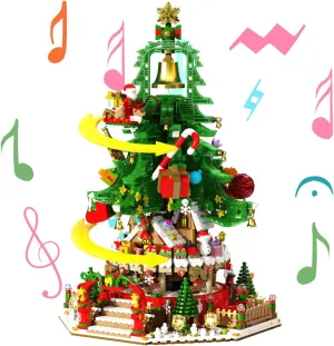 Christmas Building Blocks Music Box Set With Lights, Melody Land 2963 Pieces, Tree Rotating With Music, Holiday Decoration Block Set, Creative Gifts for Kids Adults (605025)