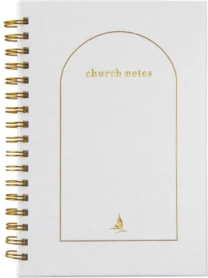 Church Notes Journal - Sermon Notes Christian Notebook - Bible Study Journal Original Linen Hardcover Guilded Notebook for Note Taking, Spiritual Growth - Bible Study Supplies Gift for Women and Men