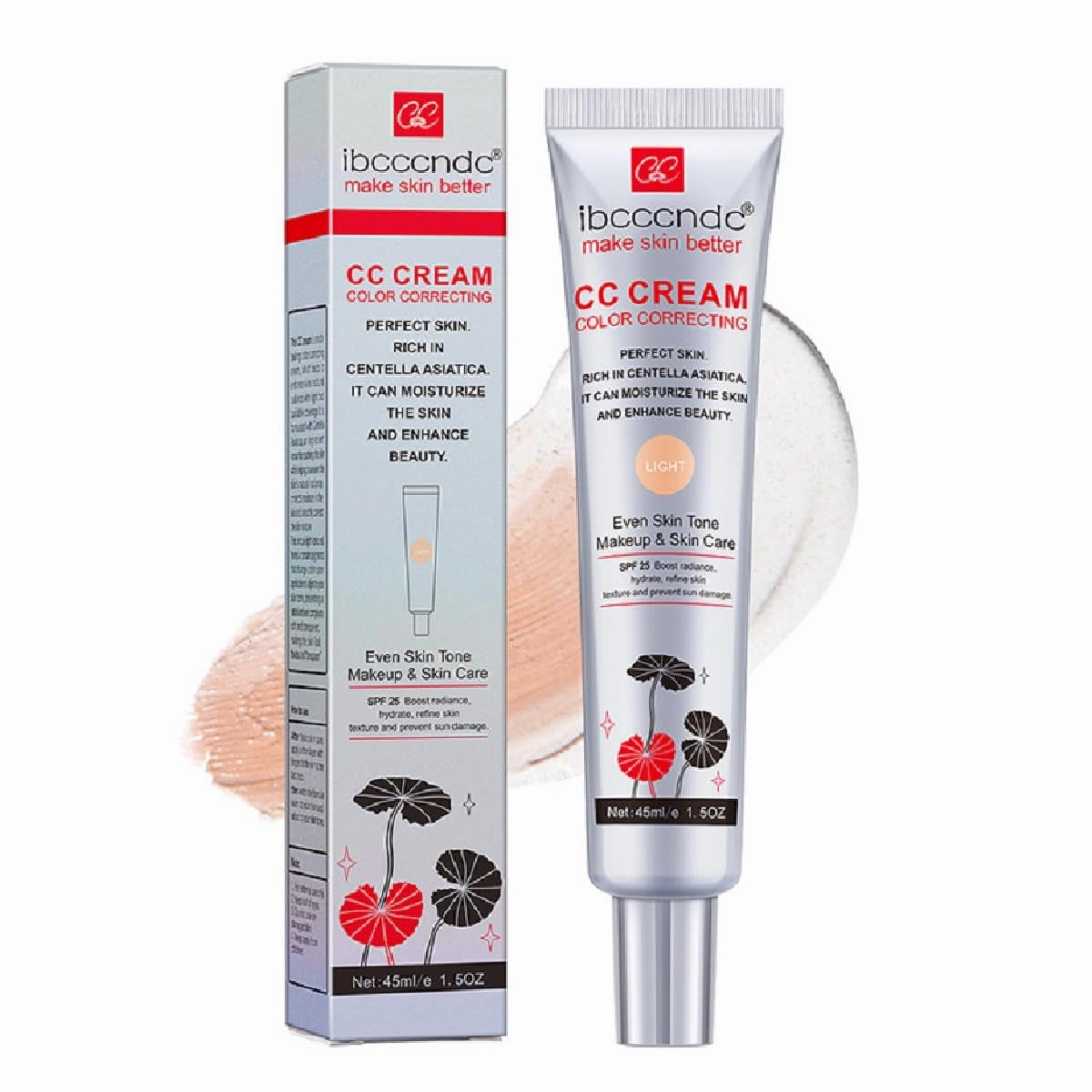 Color Correcting CC Cream with SPF 25,Full-Coverage Foundation,Hydrating Serum