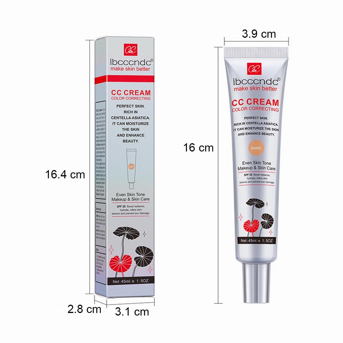 Color Correcting CC Cream with SPF 25,Full-Coverage Foundation,Hydrating Serum