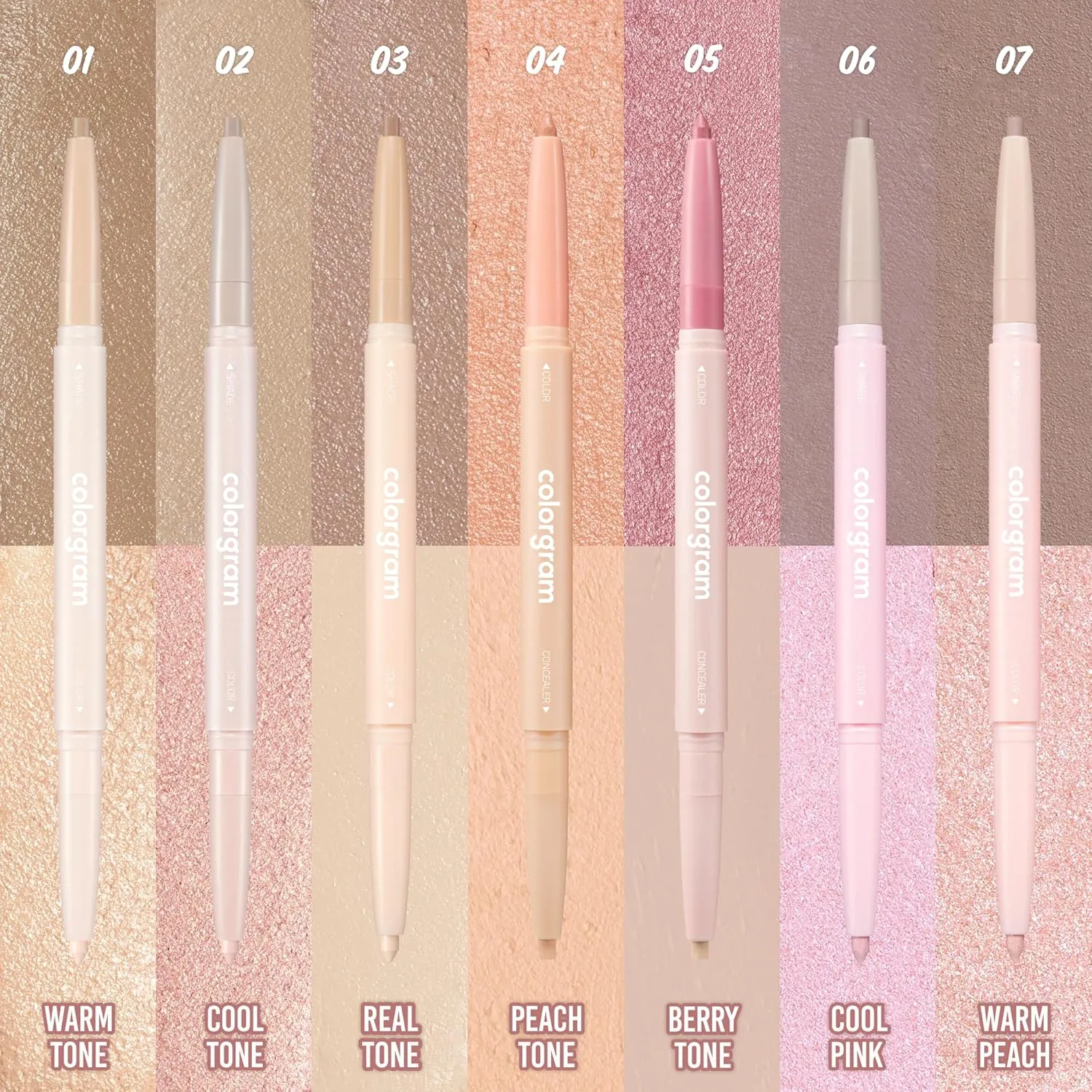 COLORGRAM Under Eye Highlighter Stick 06 Cool Pink | Silky-Smooth Long-Lasting Highlighter & Contouring Stick for Smudge-Proof, Shining Daily Makeup | K-Beauty Face Highlighters & Luminizers