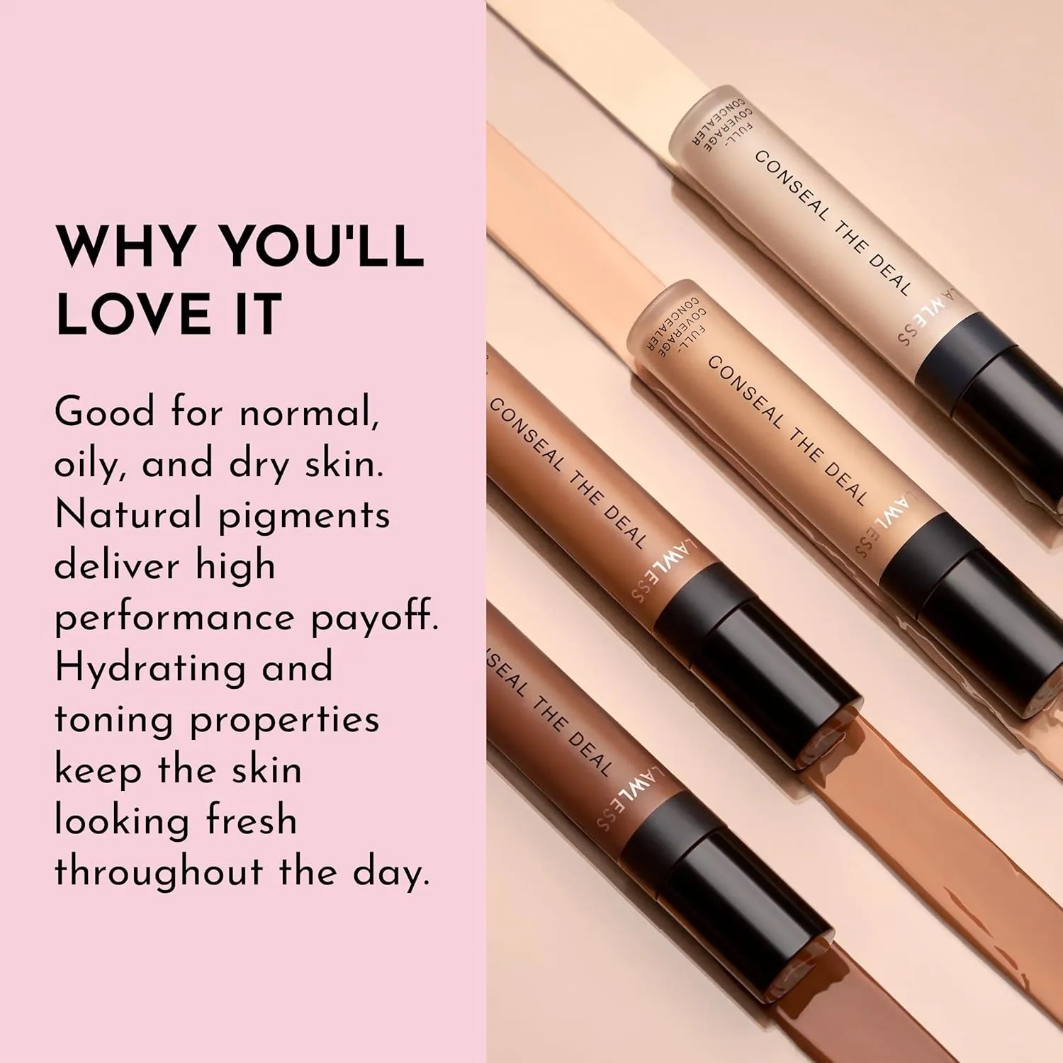 Conseal The Deal Lightweight Longwear Everyday Concealer - Bronze - with Antioxidants and Caffeine to Reduce Dark Circles and Puffiness. Long-Wearing and Self-Setting, Silicone-Free - 5 ml.
