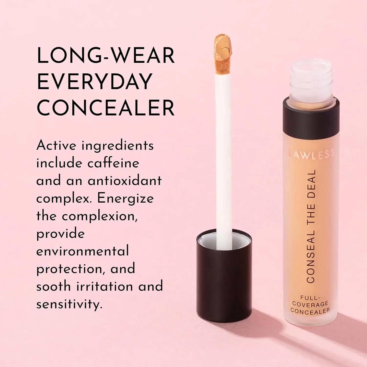 Conseal The Deal Lightweight Longwear Everyday Concealer - Bronze - with Antioxidants and Caffeine to Reduce Dark Circles and Puffiness. Long-Wearing and Self-Setting, Silicone-Free - 5 ml.