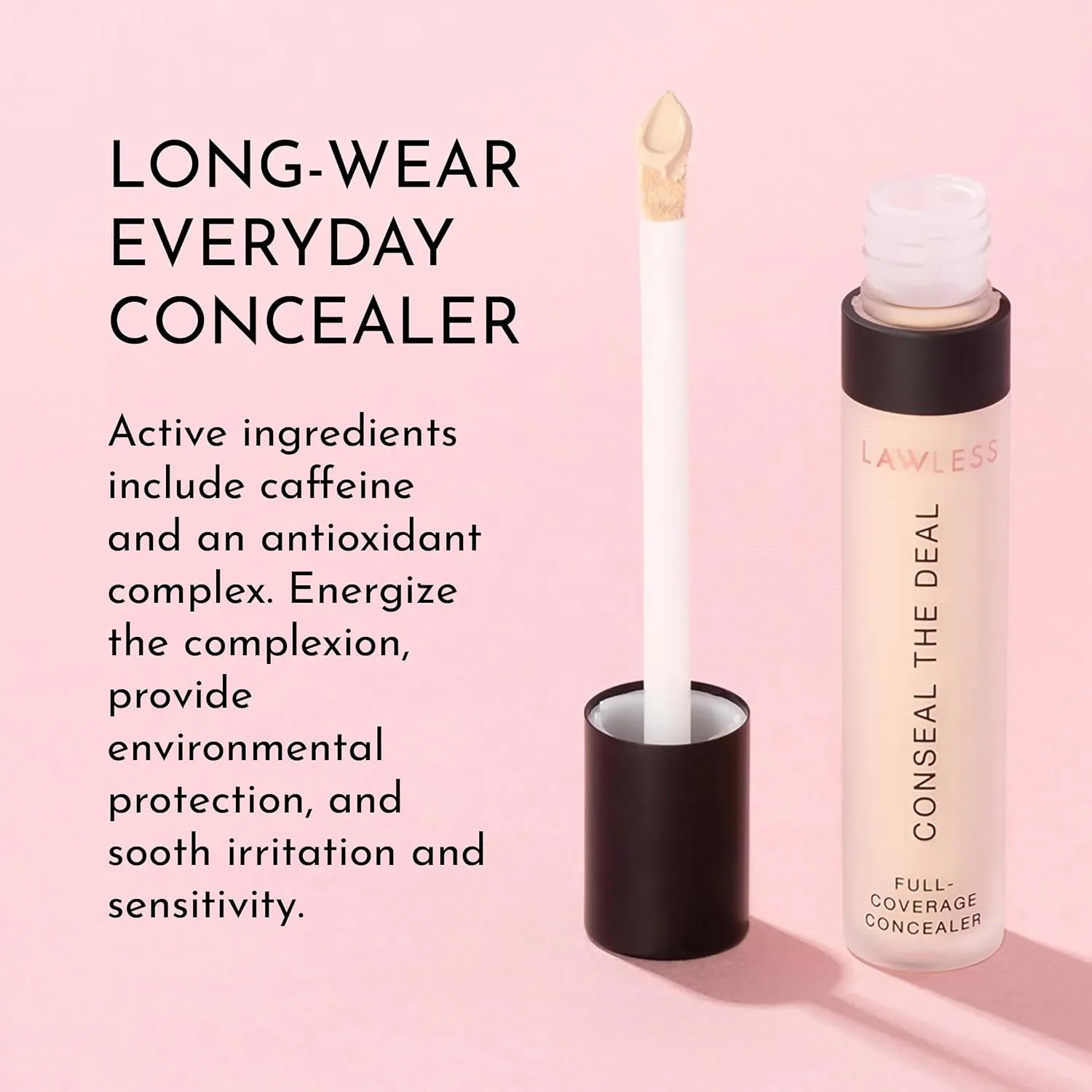 Conseal The Deal Lightweight Longwear Everyday Concealer - Buttercream - with Antioxidants and Caffeine to Reduce Dark Circles and Puffiness. Long-Wearing, Self-Setting, Silicone-Free - 5 ml