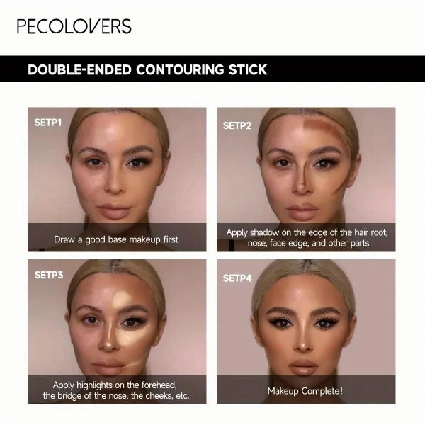 Contouring Stick with Double-Headed Concealer & Highlighter - V Face & High Nose Bridge