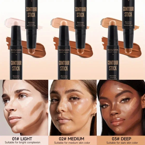 Contouring Stick with Double-Headed Concealer & Highlighter - V Face & High Nose Bridge