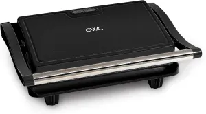 COOK WITH COLOR Panini Maker: 2-Slice Press Grill, 760W Power, Non-Stick Plates, Cool Touch Handle, Compact Design, Fast Cooking - Ideal for Delicious Paninis, Black