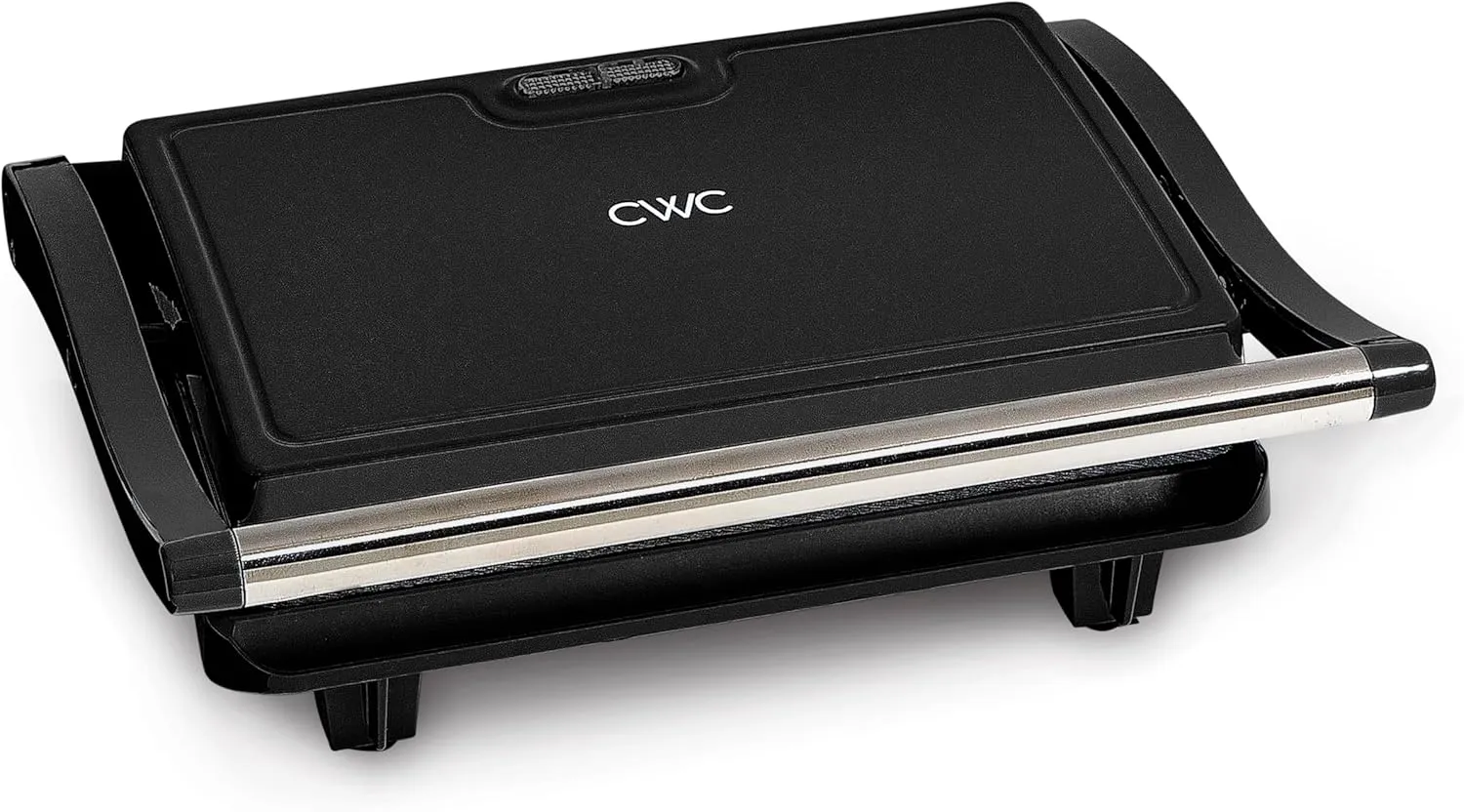 COOK WITH COLOR Panini Maker: 2-Slice Press Grill, 760W Power, Non-Stick Plates, Cool Touch Handle, Compact Design, Fast Cooking - Ideal for Delicious Paninis, Black