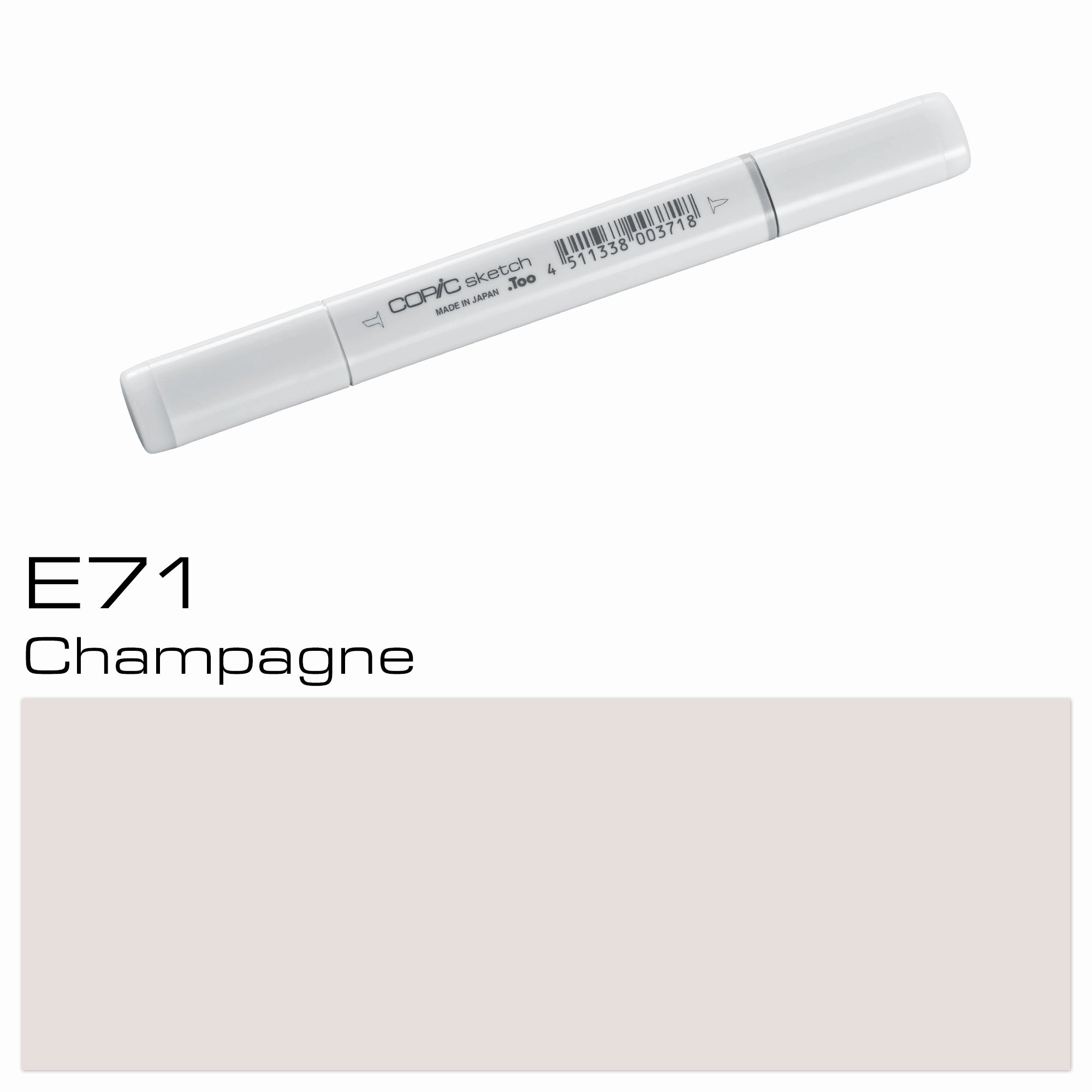 COPIC Sketch Coloured Marker Pen - (E-71) Champagne, For Art & Crafts, Colouring, Graphics, Highlighter, Design, Anime, Professional & Beginners, Art Supplies & Colouring Books