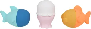 Copper Pearl 3-Piece Squirtie Bath Toy Set: Mix-and-Match Water Squirters, Safe Silicone Floating Bath Toys for Babies and Toddlers, Enhances Fine Motor Skills, Easy Clean, Ages 9m 