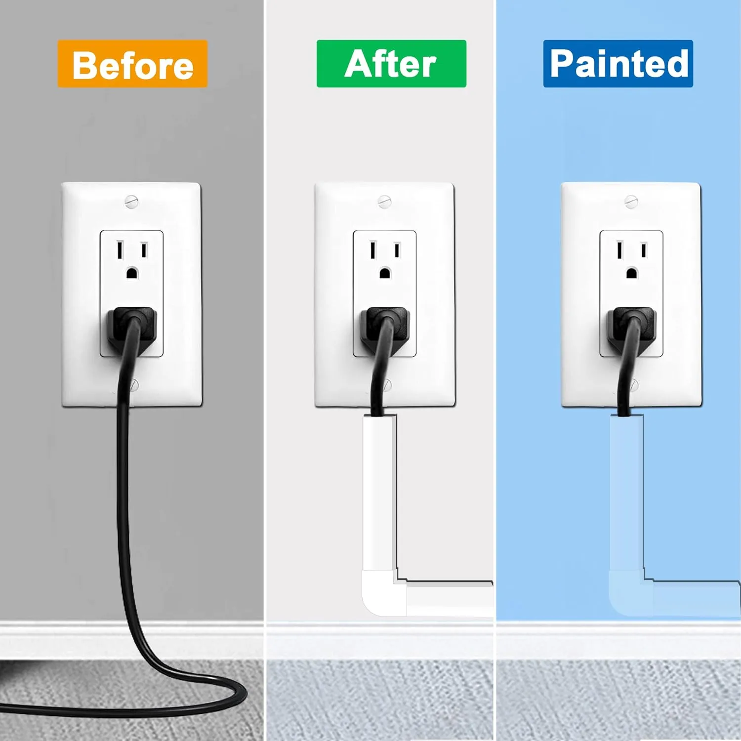 Cord Cover Raceway Kit - 157" Paintable Cable Concealer, Wire Hider for TV Wall Mounting and Wire Management