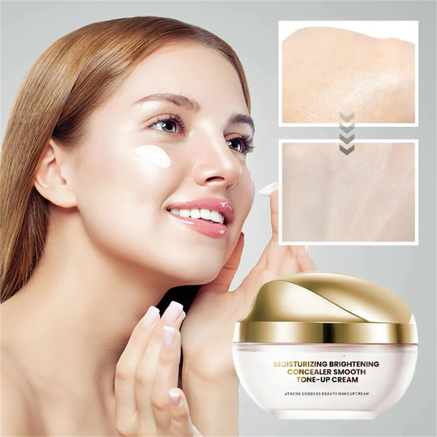Corrector Iluminador Hidratante Crema Tónica, Moisturizing 𝐁𝐫𝐢𝐠𝐡𝐭𝐞𝐧ing Concealer Smooth Tone-Up Cream, Skin 𝐁𝐫𝐢𝐠𝐡𝐭𝐞𝐧ing & Moisturizing Tone-Up Cream (2)