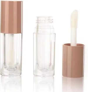 COSIDEA 30pcs Nude Empty 6ml 0.2oz Lip Gloss Tubes with Big Doe Foot Wand，Round Lipgloss Containers，Concealer Tube Cosmetic Packing Container Bulk Wholesale