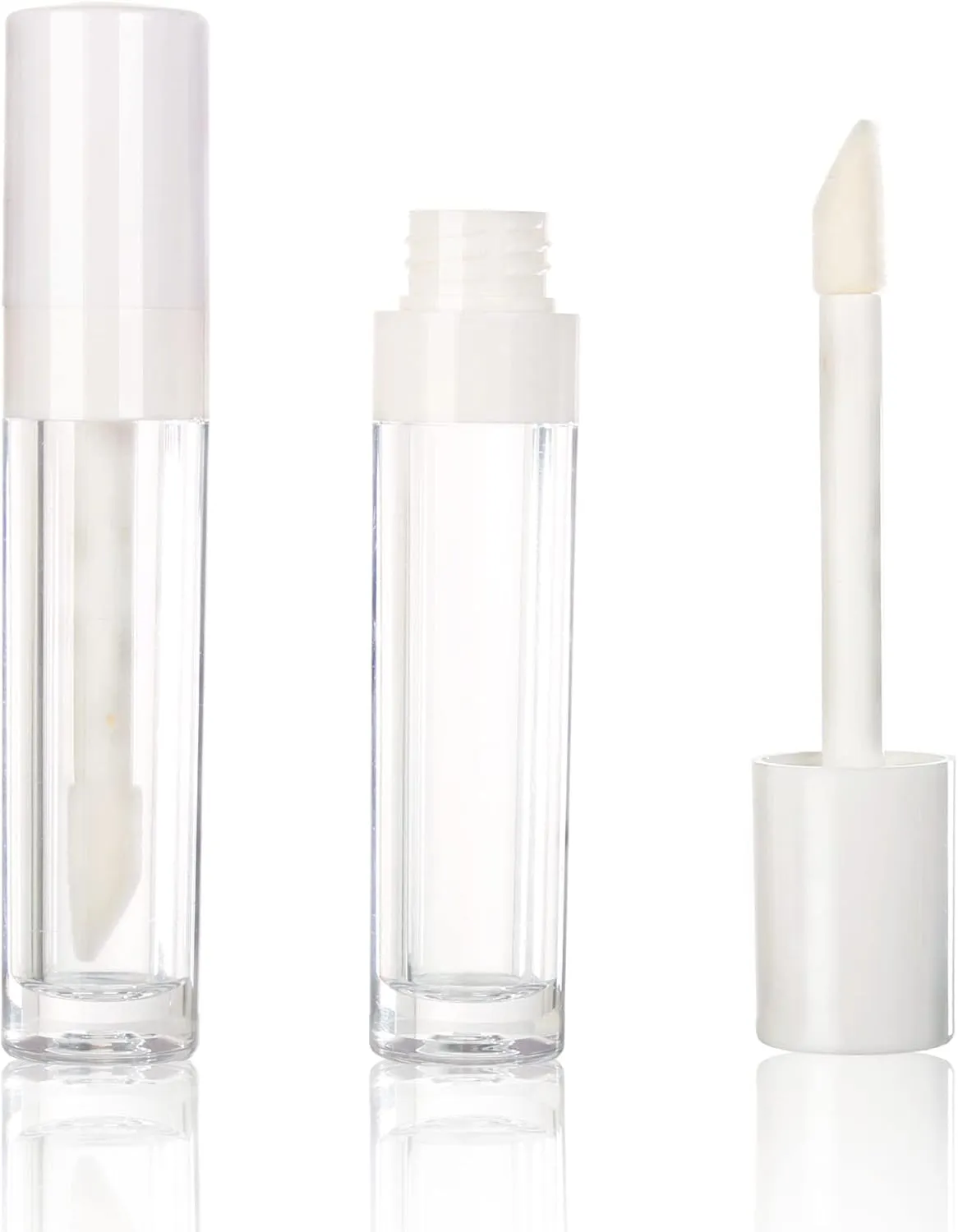 COSIDEA 30pcs White Empty 8ml 0.27oz PETG Lip Gloss Tubes with Big Doe Foot Wand，Lipgloss Containers，Concealer Tube Packing Container Bulk Wholesale