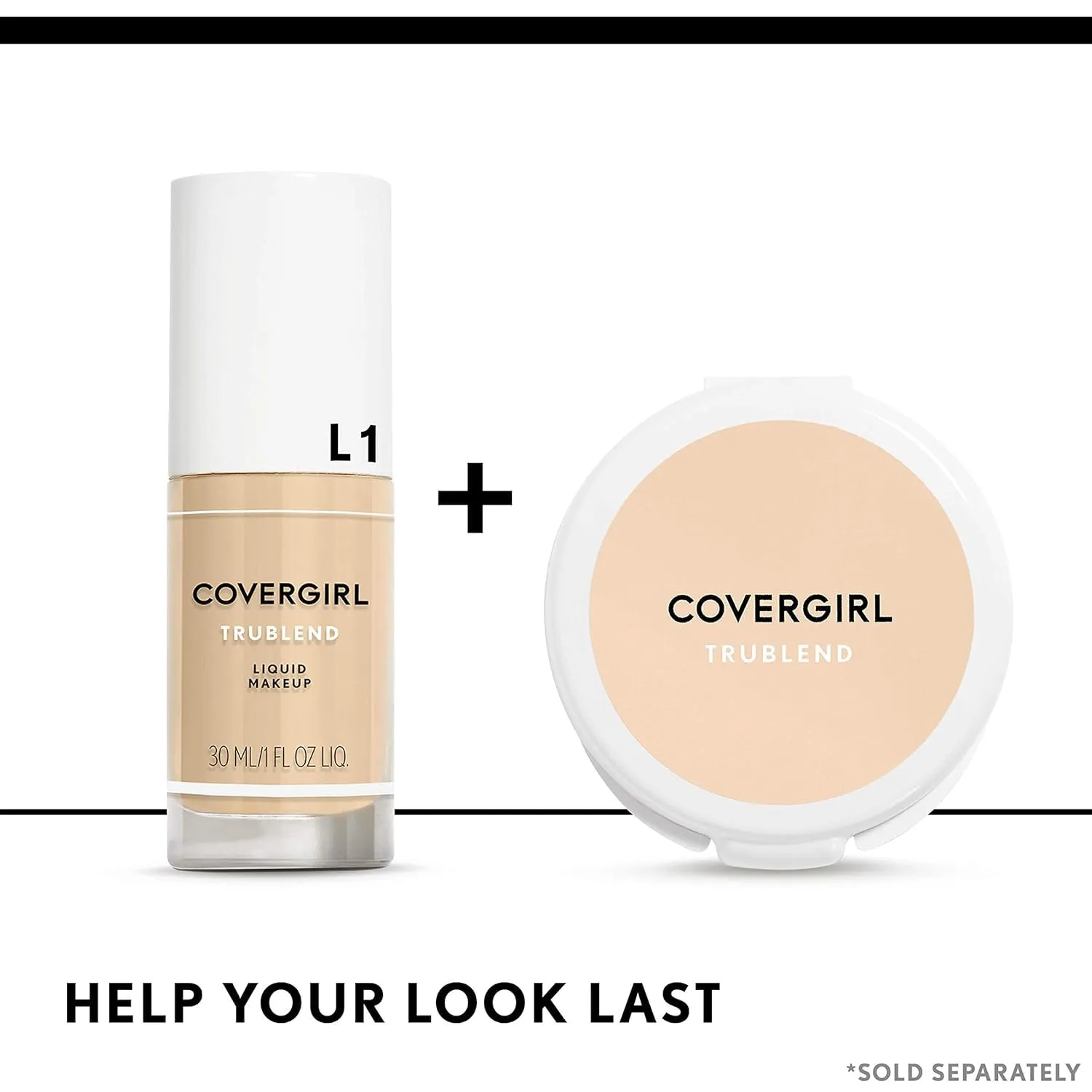 COVERGIRL truBlend Liquid Foundation Makeup Creamy Beige D1, 1 oz (packaging may vary)