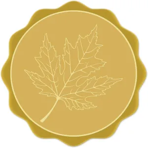 CRASPIRE Gold Foil Certificate Seals Maple Leaf 2" Round Self Adhesive Embossed Stickers 100pcs for Invitations Certification Graduation Notary Seals Corporate Seals Monogram Emboss