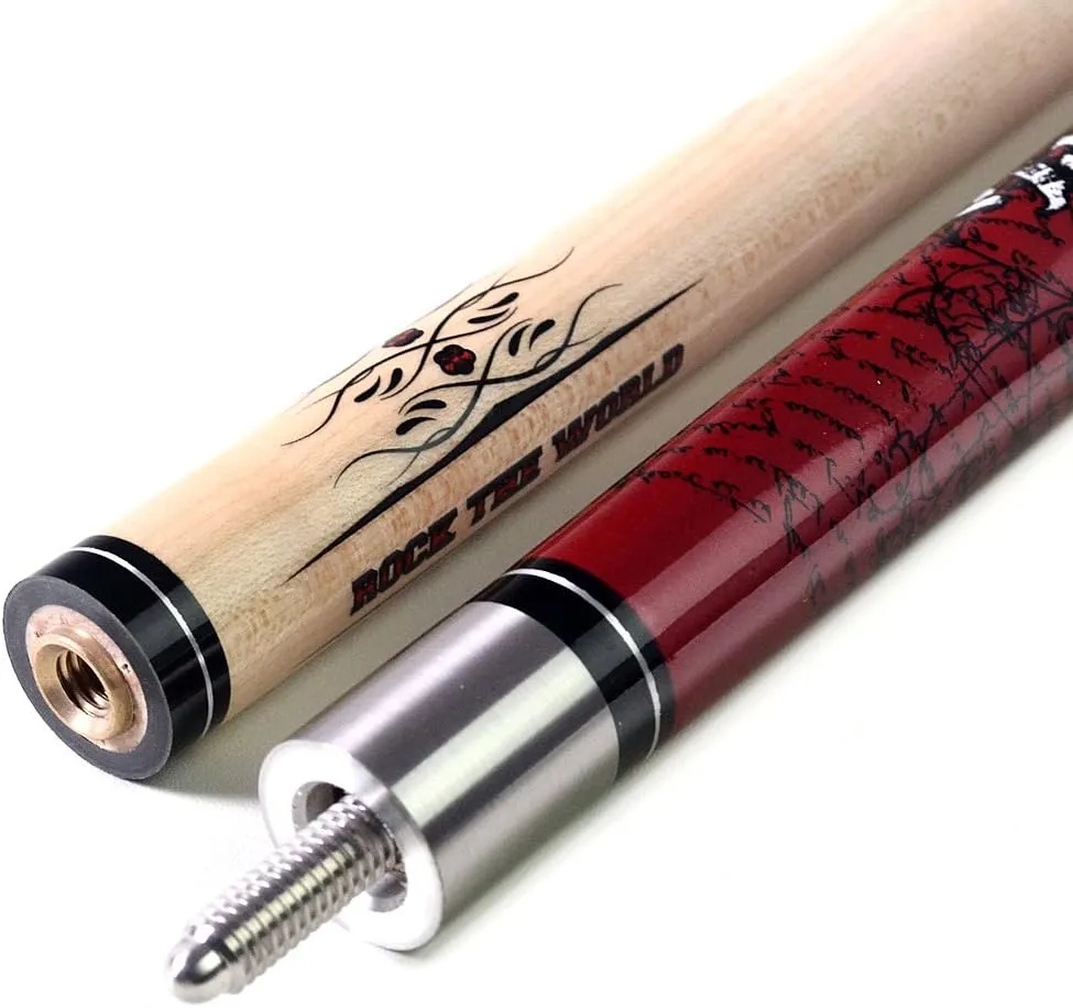 CUESOUL 58 inch 19/20/21 oz 1/2 Maple Pool Cue Stick Kit-Rockin Series