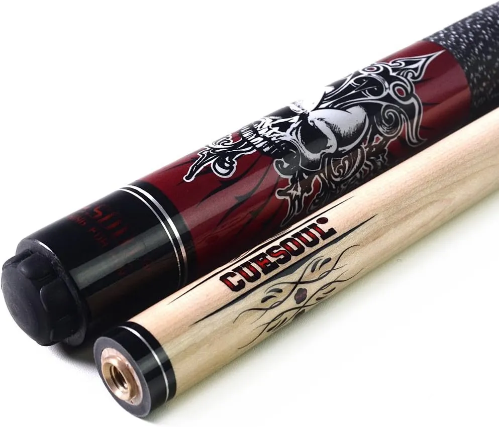 CUESOUL 58 inch 19/20/21 oz 1/2 Maple Pool Cue Stick Kit-Rockin Series