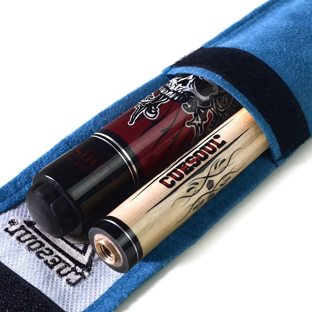 CUESOUL 58 inch 19/20/21 oz 1/2 Maple Pool Cue Stick Kit-Rockin Series