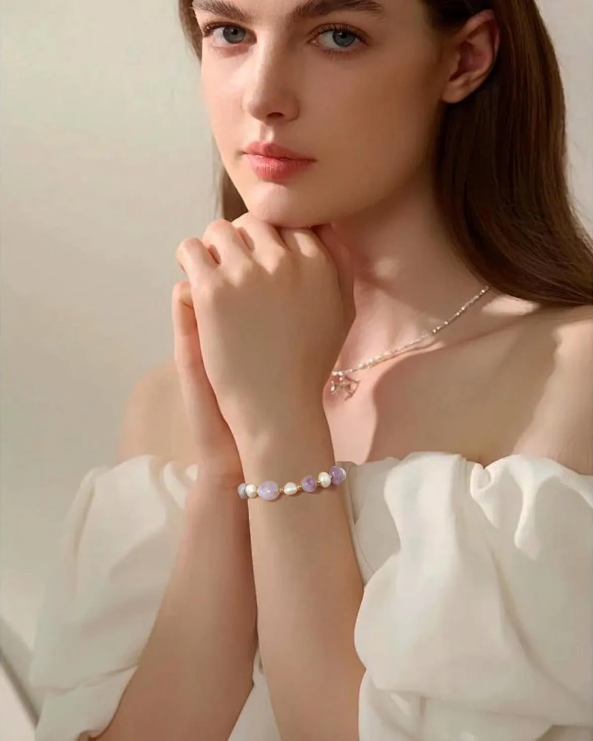 Cultured Freshwater Pearls and Natural Stones Beaded Gold Bracelet Christmas gifts for Women Multicolor Adjustable Slider Bracelets Aventurine/Morganite/Sunstone/Agate Charm Jewelry Synthetic Pearl