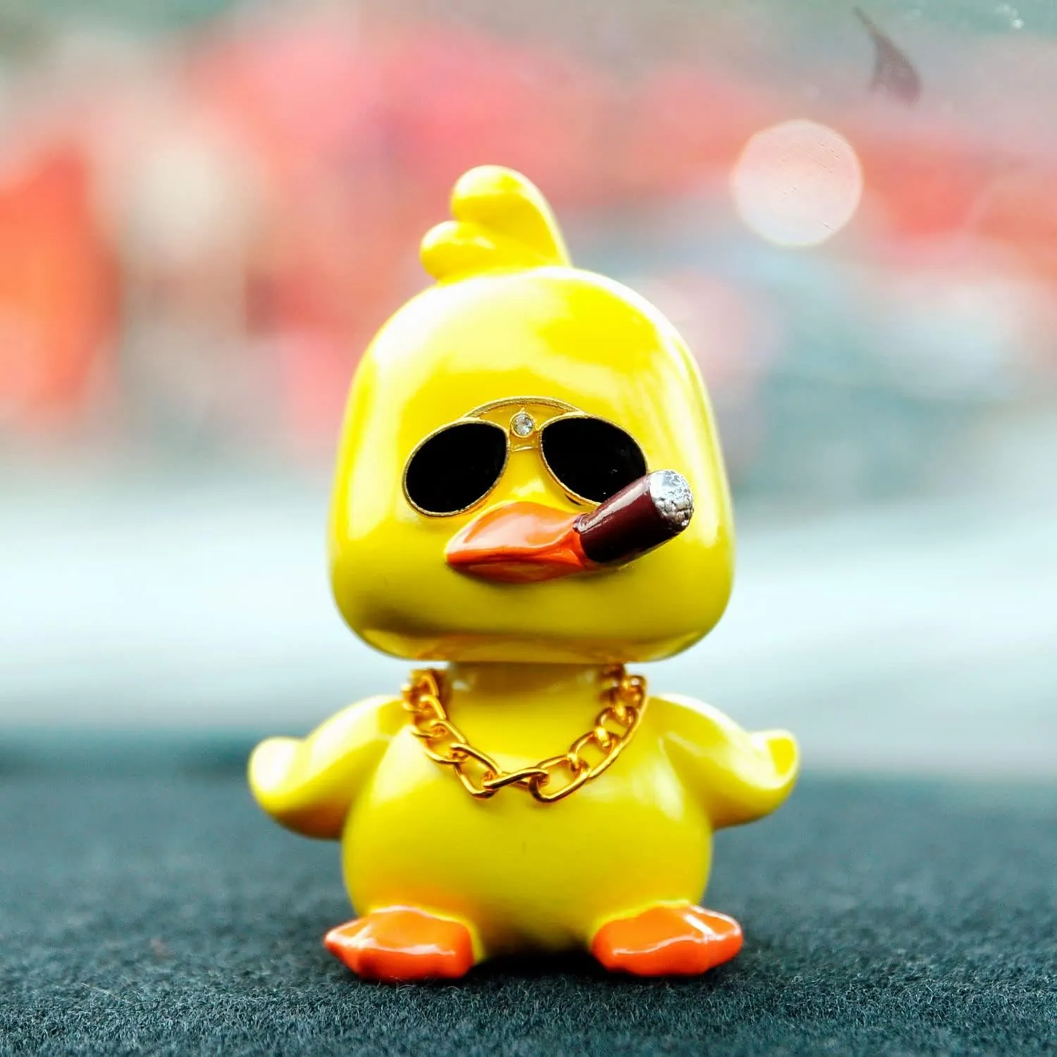 Cute Yellow Duck Car Ornaments Funny Duck Car Toy, Bobble Head Doll for Car Dashboard Decorations Accessories(Sets 2PCS)