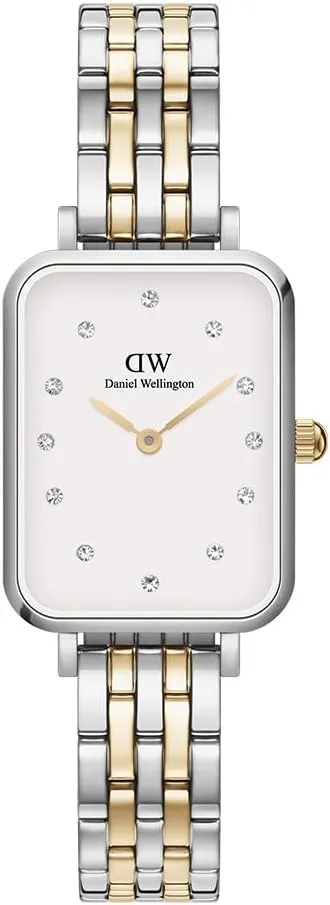 Daniel Wellington Quadro 5-Link Bezel Women's Watch – 20x26mm Square Case, Stainless Steel Strap, Japanese Quartz Movement, Water Resistant, Analog Watch for Women