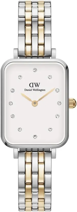 Daniel Wellington Quadro 5-Link Bezel Women's Watch – 20x26mm Square Case, Stainless Steel Strap, Japanese Quartz Movement, Water Resistant, Analog Watch for Women